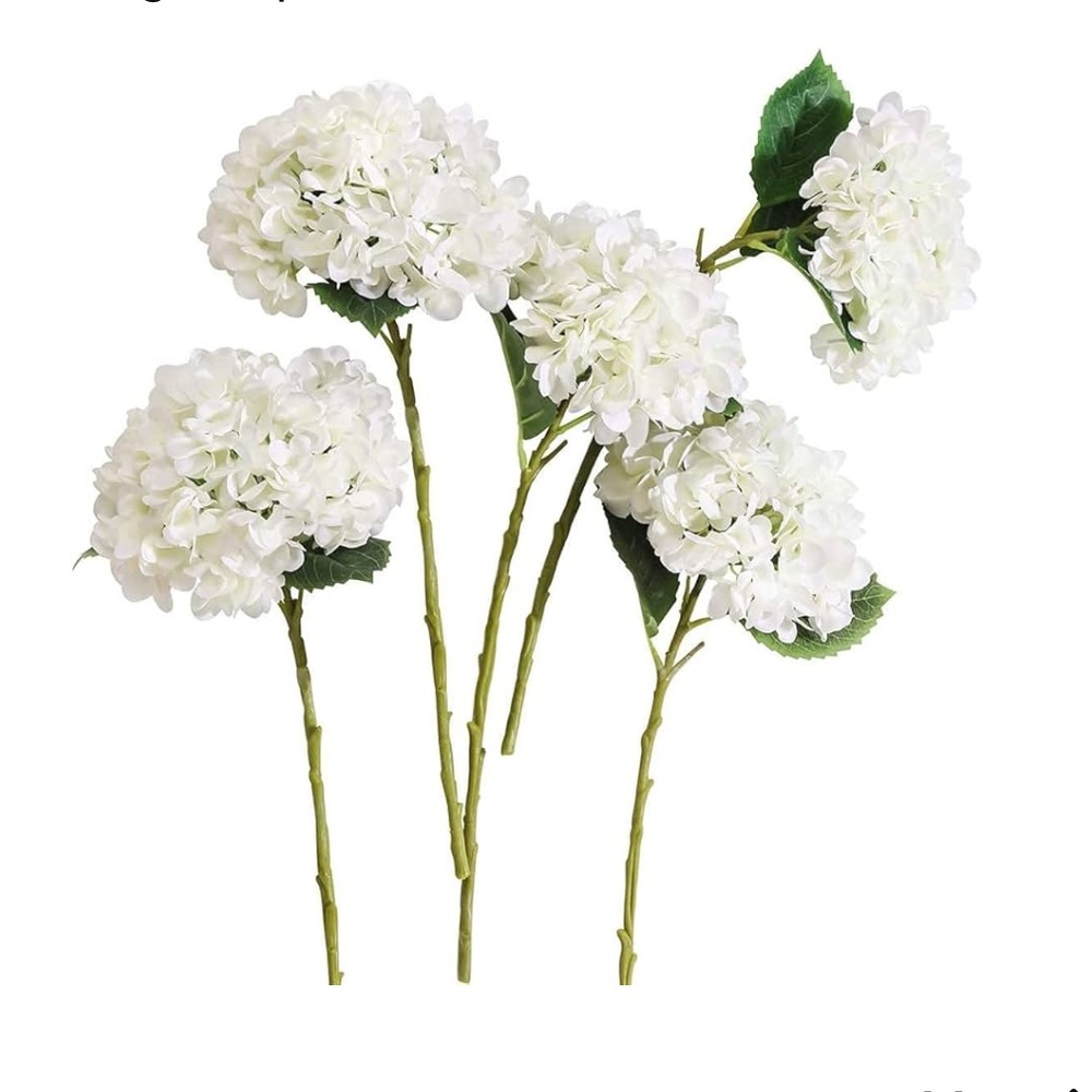 Artificial Hydrangea Silk Flowers - White
